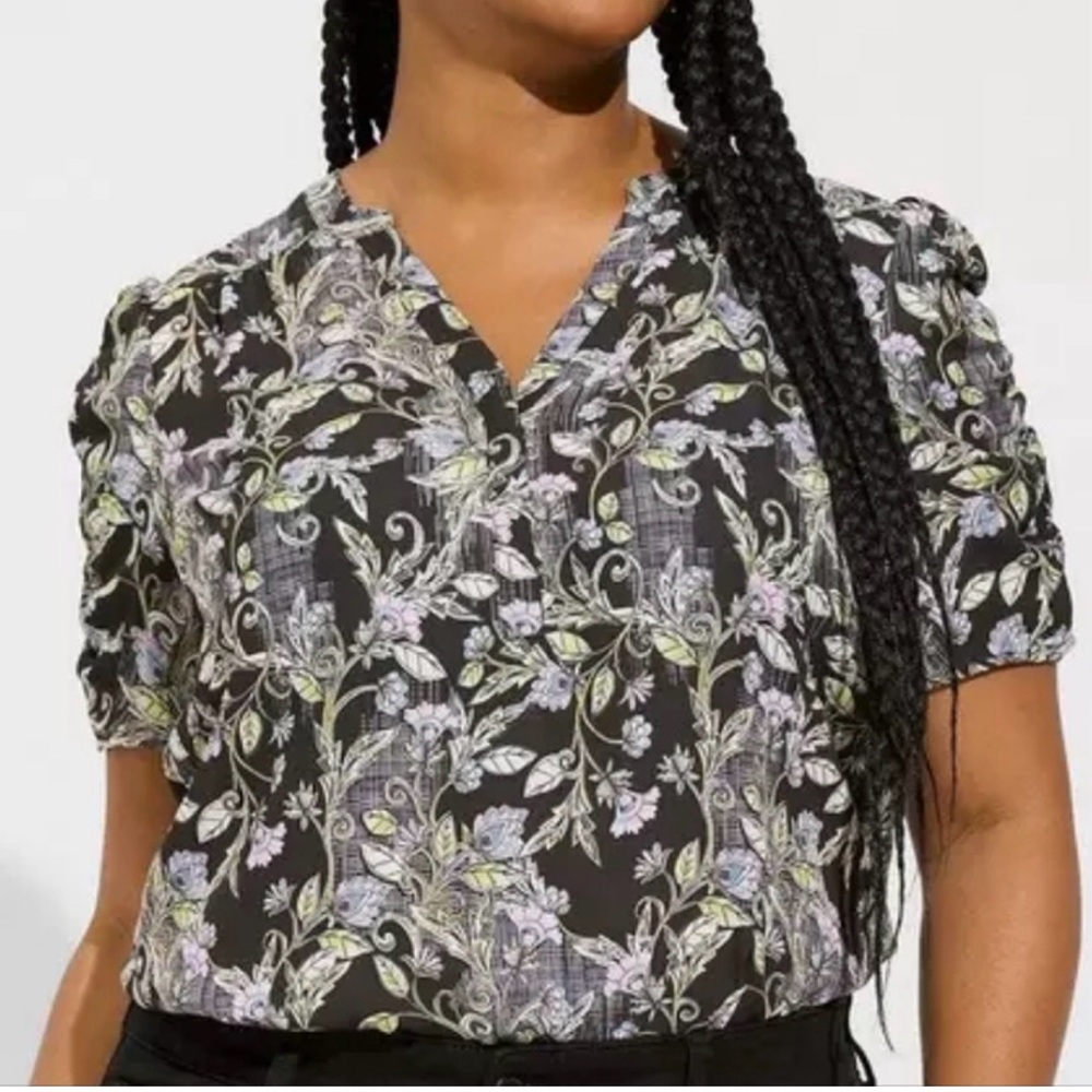 Harper Georgette rouche sleeve blouse (1)